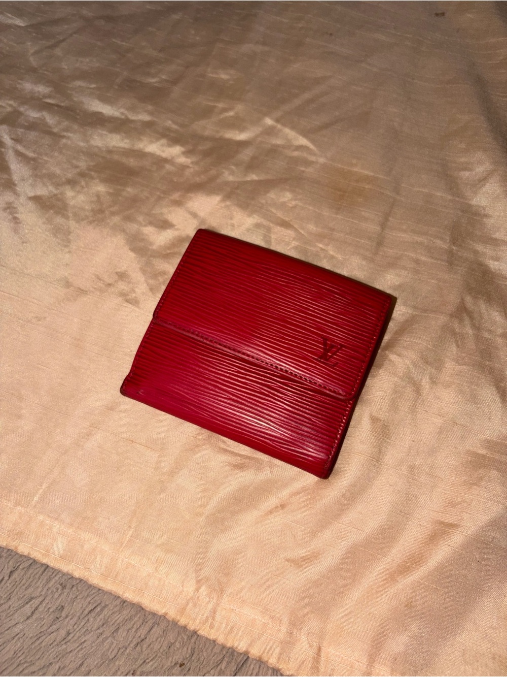 Louis Vuitton Red Epi Leather Bifold Wallet